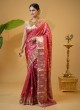 Gorgeous Gajri Pink Banarasi Silk Wedding Saree